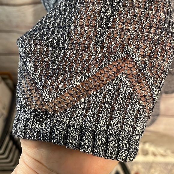 Lafayette 148 Top Linen Blend Semi-Sheer 3/4 Sleeves Open Knit Size Small - Picture 4 of 8